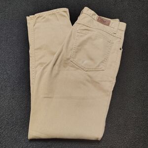 LL Bean Classic Fit Tan Khaki Straight Leg Denim Jeans Men's Size 32x32